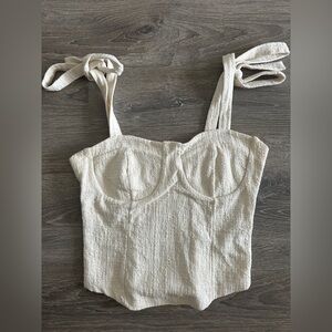 Anthropologie Cream Textured Top
